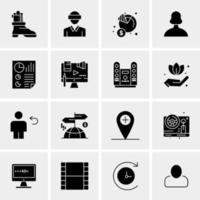 16 iconos de negocios universales vector ilustración de icono creativo para usar en proyectos relacionados con la web y dispositivos móviles