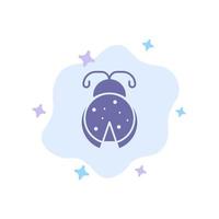Bug Insect Ladybug Spring Blue Icon on Abstract Cloud Background vector