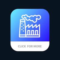 Factory Pollution Production Smoke Mobile App Button Android and IOS Line Version vector