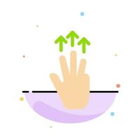 Gestures Hand Mobile Three Finger Touch Abstract Flat Color Icon Template vector