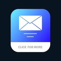 Mail Email Text Mobile App Button Android and IOS Glyph Version vector