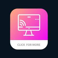 pantalla monitor pantalla wifi aplicación móvil botón android e ios línea versión vector