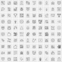 Set of 100 Creative Business Line Icons vector