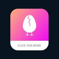 Chicken Easter Baby Happy Mobile App Button Android and IOS Glyph Version vector