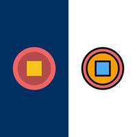 Basic Interface User  Icons Flat and Line Filled Icon Set Vector Blue Background