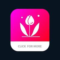 flor floral naturaleza primavera aplicación móvil botón android e ios versión de glifo vector