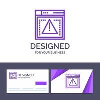 Creative Business Card and Logo template Computing Coding Error Vector Illustration