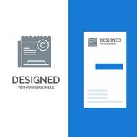 Copy Copyright Restriction Right File Grey Logo Design and Business Card Template vector