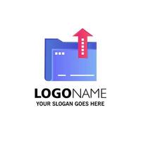 Folder Document File Storage Business Logo Template Flat Color vector