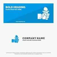 Business Hand Leader Leadership Olympic SOlid Icon Website Banner and Business Logo Template vector