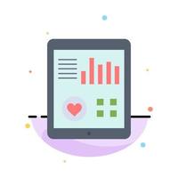 monitoring health heart pulse Patient Report Flat Color Icon Vector