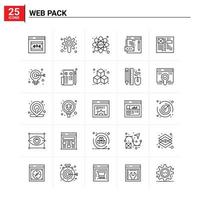 25 Web Pack icon set vector background