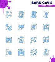 CORONAVIRUS 16 Blue Icon set on the theme of Corona epidemic contains icons such as incident soap medical handcare bottle viral coronavirus 2019nov disease Vector Design Elements