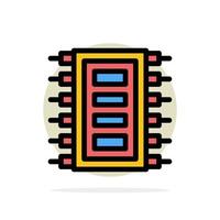 Tech Hardware Chip Computer Connect Abstract Circle Background Flat color Icon vector
