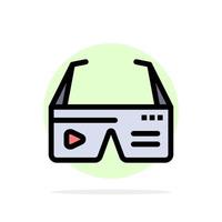 Computer Computing Digital Glasses Google Abstract Circle Background Flat color Icon vector