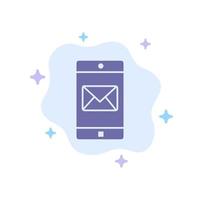 Application Mobile Mobile Application Mail Blue Icon on Abstract Cloud Background vector