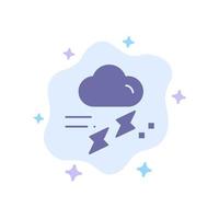 Cloud Rain Rainfall Rainy Thunder Blue Icon on Abstract Cloud Background vector