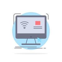 Control computer monitor remote smart Flat Color Icon Vector