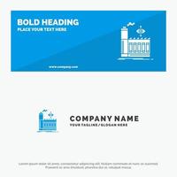 Mill Factory Business Smoke SOlid Icon Website Banner and Business Logo Template vector