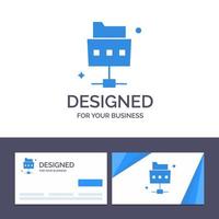 Creative Business Card and Logo template Network File Folder Vector Illustration