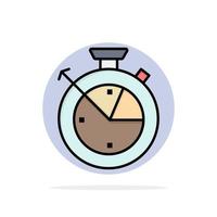 medir tiempo reloj datos ciencia círculo abstracto fondo color plano icono vector