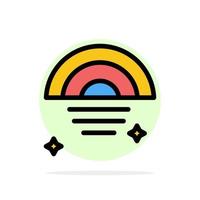 Rainbow Rainy Sky Weather Abstract Circle Background Flat color Icon vector