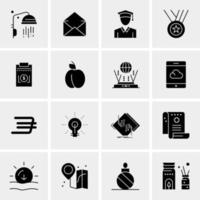 16 iconos de negocios universales vector ilustración de icono creativo para usar en proyectos relacionados con la web y dispositivos móviles