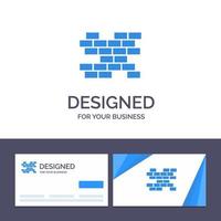 Creative Business Card and Logo template Brick Bricks Wall Vector Illustration