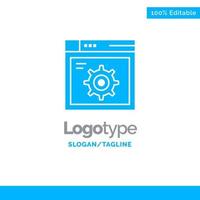 Web Setting Gear Internet Blue Business Logo Template vector