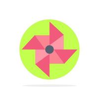 Spring Wind Windmill Abstract Circle Background Flat color Icon vector