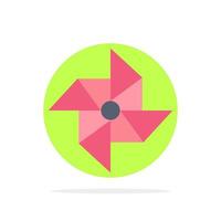 Spring Wind Windmill Abstract Circle Background Flat color Icon vector