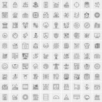 Set of 100 Creative Business Line Icons vector