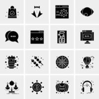 16 iconos de negocios universales vector ilustración de icono creativo para usar en proyectos relacionados con la web y dispositivos móviles