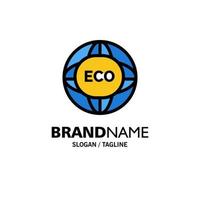 Environment Global Internet World Eco Business Logo Template Flat Color vector