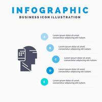 comunicación conectado humano móvil movilidad sólido icono infografía 5 pasos presentación antecedentes vector