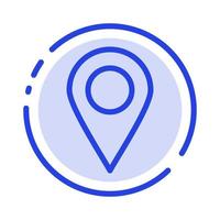 Location Marker Pin Blue Dotted Line Line Icon vector