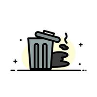 Environment Garbage Pollution Trash  Business Flat Line Filled Icon Vector Banner Template