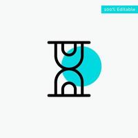 Glass Hour Loading turquoise highlight circle point Vector icon