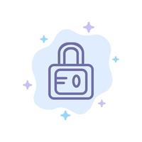 Lock School Study Blue Icon on Abstract Cloud Background vector