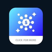 Dollar Share Network Mobile App Button Android and IOS Glyph Version vector