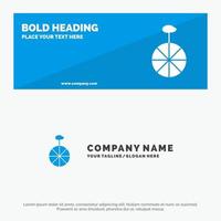 Wheel Cycle Circus SOlid Icon Website Banner and Business Logo Template vector