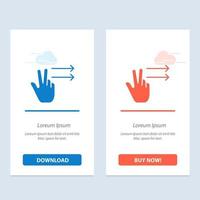 Fingers Gesture Right  Blue and Red Download and Buy Now web Widget Card Template vector