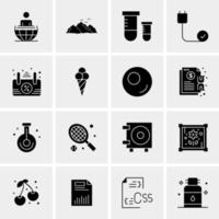 16 iconos de negocios universales vector ilustración de icono creativo para usar en proyectos relacionados con la web y dispositivos móviles