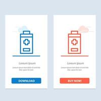 batería menos más azul y rojo descargar y comprar ahora plantilla de tarjeta de widget web vector