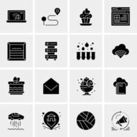 16 iconos de negocios universales vector ilustración de icono creativo para usar en proyectos relacionados con la web y dispositivos móviles