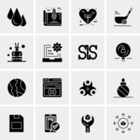 16 iconos de negocios universales vector ilustración de icono creativo para usar en proyectos relacionados con la web y dispositivos móviles