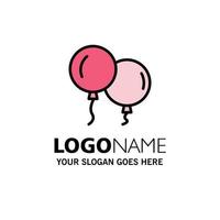 globos vuelan primavera empresa logotipo plantilla color plano vector