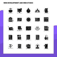 25 Web Development And Web Studio Icon set Solid Glyph Icon Vector Illustration Template For Web and Mobile Ideas for business company