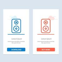 Speaker Woofer Laud  Blue and Red Download and Buy Now web Widget Card Template vector