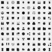 Set of 100 Universal Solid Icons vector